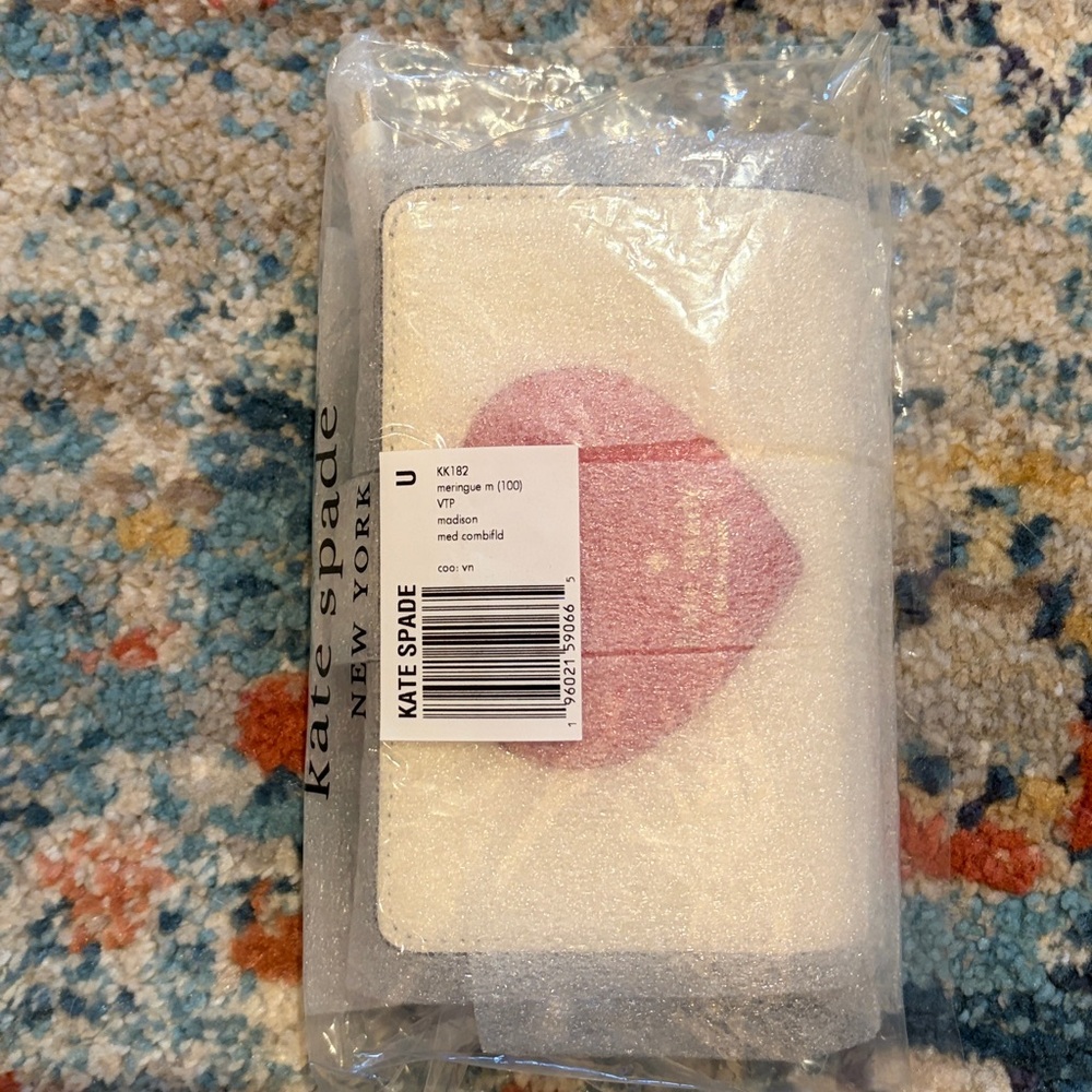 NWT Kate Spade NY Madison Puffy Heart Medium Bifold Wallet Meringue Multi ♠️ NEW - Picture 15 of 16
